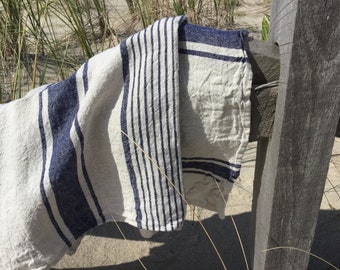 Natural Linen Towel/ tea towel/ dish towel/ Bath sheet/ rustic heavy weight linen, softened, 265 gsm, ships from New Jersey