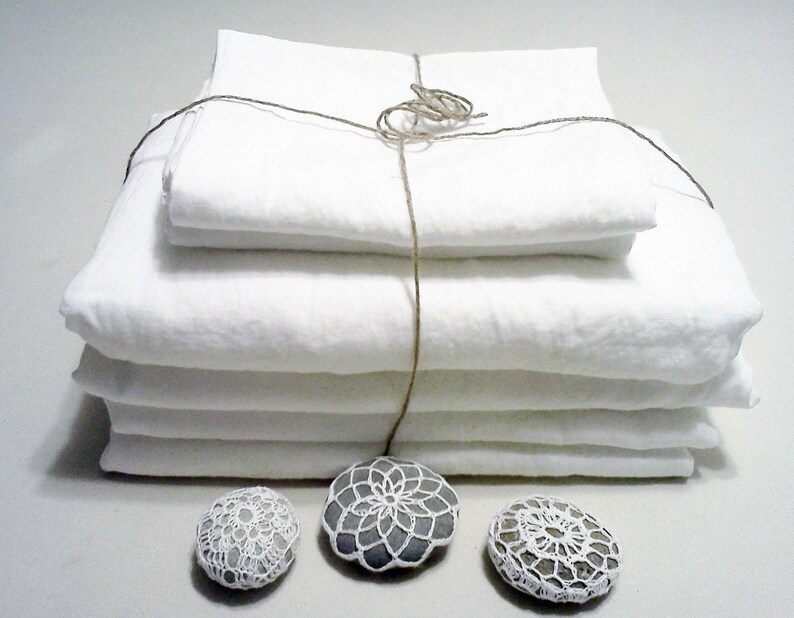 White Linen Duvet Set King Size Queen Full 100 Pure Etsy