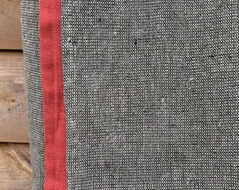 Heavyweight Linen Blanket: Moss Green with Brick Red lining, Moss with Moss green lining, Washed Soft Linen (365 gsm)