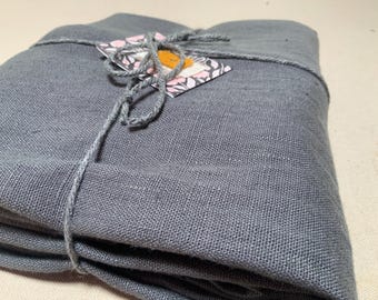 Heavyweight Grey Belgian Linen Wedge Pillow Cover - 36x18x12", 265 gsm linen