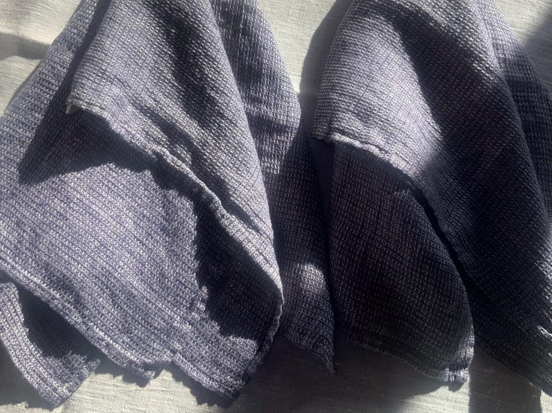 OFERTA Toalla de mano 100% lino puro con textura de gofre, 38 x 38 cm, productos naturales y orgánicos para baño y spa. imagen 8