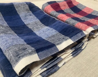 Natural Linen Tea Towel: Blueberry or Wineberry Rustic Kitchen Towel (18x31")
