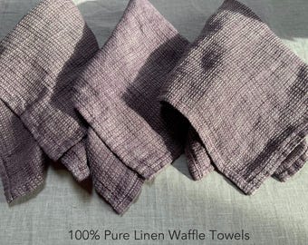 100% Pure Linen Waffle Towel: Natural Organic Bath & Spa