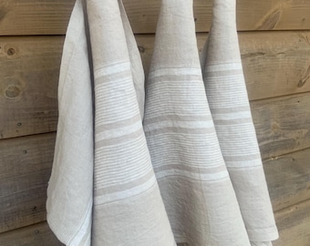 Natural Linen Tea Towel: Rustic Kitchen Towel, 19x29”, French country style