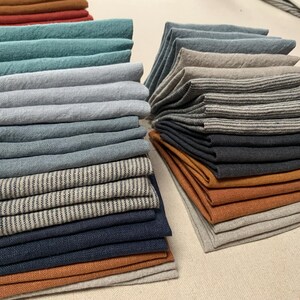 100% European linen remnants, 14 pcs 7x7”, small fabrics scraps bundle bild 6