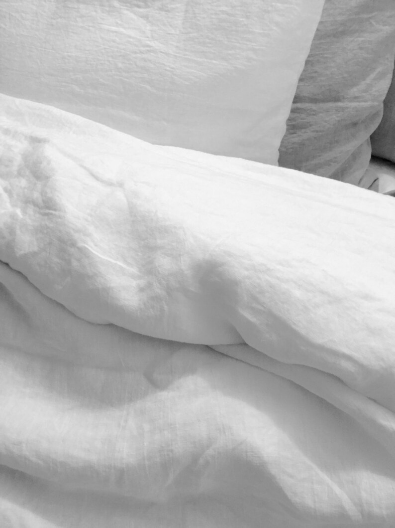 White Linen Duvet Set King Size Queen Full 100 Pure Etsy
