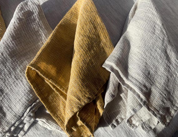 SALE 100% Pure Linen Waffle washcloth 15x15”, Natural Organic Bath & Spa