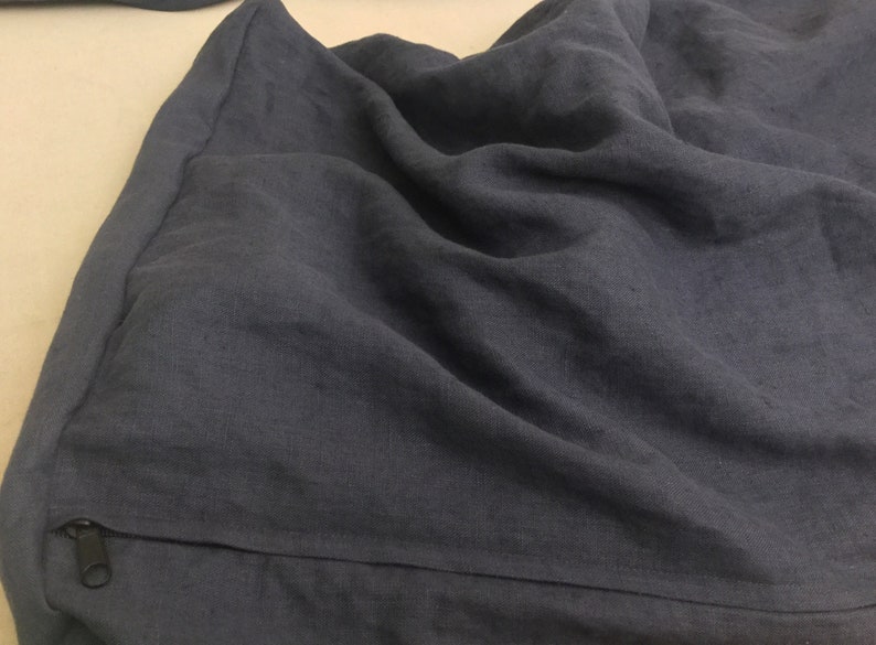 Wedge Pillow Cover in Charcoal Grey Linen Washable Soft Etsy