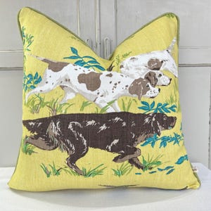 Schumacher Luxury Designer Pointers Yellow  Decorative Cushion Pillow Throw Cover