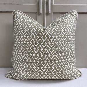 Cushions Made In Fermoie Rabanna Cotton Decorative Neutral Green Cushion Pillow Throw Cover