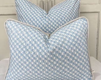 Kissen Made In Fermoie Rüschen Blau Baumwolle Dekorative Sofa Dekokissenbezug