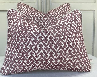 Cushions Made In Fermoie Rabanna Burgundy Cotton Decorative Sofa Throw Pillow Cover