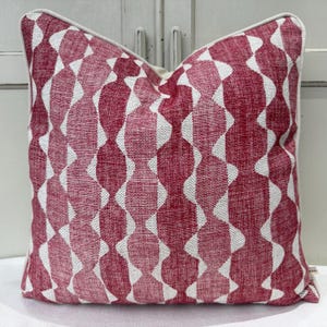 Fermoie Whittle Cushion Cover Luxury Rich Raspberry Red Linen Throw Pillow
