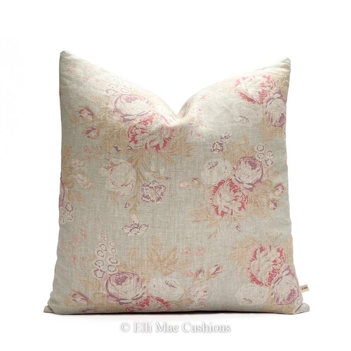 Cabbages and Roses Tulips and Roses Designer Grey Blue Pink Etsy