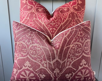 William Morris Voysey Luxury Designer Vintage Red Burgundy Cushion Pillow Throw Cover