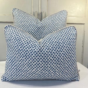 Cushions Made In Fermoie Marden Luxury Designer Decorative Blue Cream Cotton Cushion Pillow Throw Cover