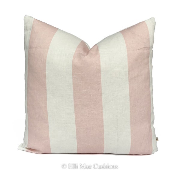 Cabbages and Roses Luxury Designer Fabric 3" Pink Rose Stripe Shabby Chic Cushion Pillow Cover