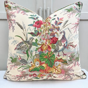 Schumacher Quail Meadow Summer Traditional Luxury Designer Cushion Sofa Throw Pillow Cover