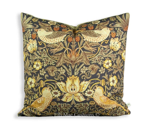 William Morris Luxe snakeshead tissu rouge vintage designer coussin pillowcover