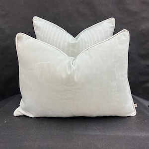Dedar Amoir Fou Luxury Designer Plain Green Moire Silk Cushion Pillow Throw Cover