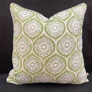 Rapture and Wright Daisy Chain Green White Cushion Pillow Throw Cover