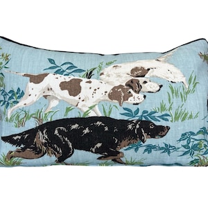 Schumacher Luxury Designer Pointers Sky Blue Lumbar Cushion Pillow Cover