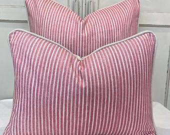 Cushions Made In Fermoie Luxury Designer Poulton Stripe Pink Cushion Pillow Throw Cover