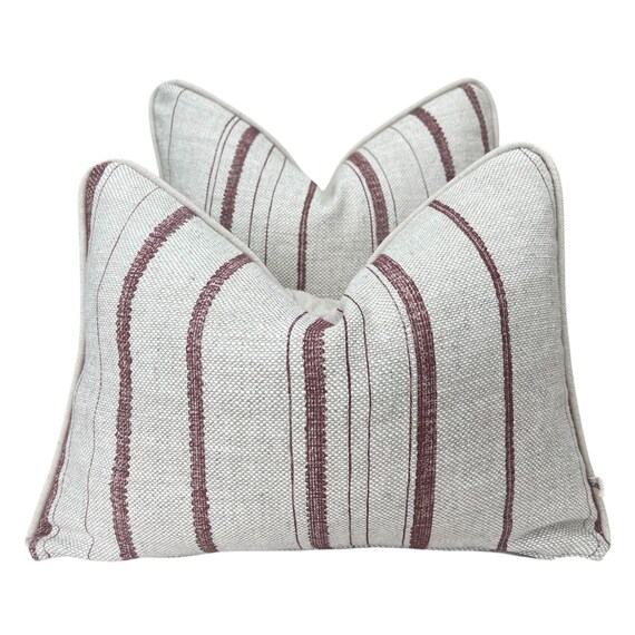 Kissen Made In Fermoie Carskiey Single Stripe Luxus Designer Dekorative Neutral Rostrot Leinen Kissen Kissenbezug