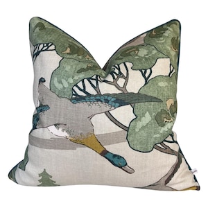 ウィリアムモリス 海藻生地 デザイナークッション 枕カバー ブルー