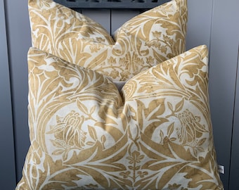 William Morris Luxury Designer Bluebell Gold Vintage Cushion Pillow Sofa Cover