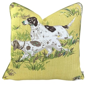 Schumacher Luxury Designer Pointers Yellow  Decorative Cushion Pillow Throw Cover