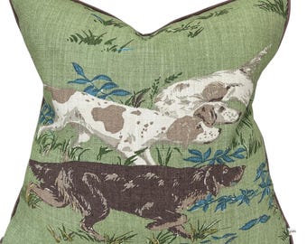 Schumacher Luxury Designer Pointers Green Cushion Pillow Cover