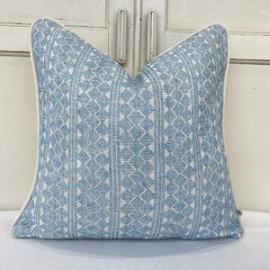 Cushion made in Fermoie Quantock Luxury Designer Decorative Neutral Pale Blue Linen Cushion Pillow Throw Cover