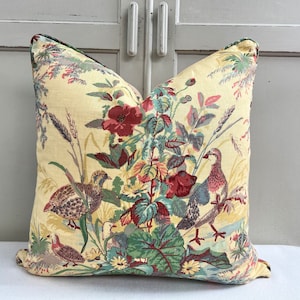Schumacher Quail Meadow Spring Traditional Luxury Designer Cushion Sofa Throw Pillow Cover