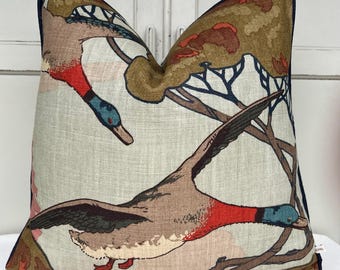 Mulberry Flying Ducks Sky Moss Luxury Designer Decorative Cushion Pillow Cover