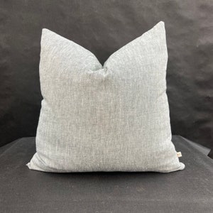 Romo Luxury Designer Asolo Plain Grey Linen Cushion Throw Pillow Cover