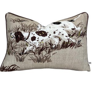 Schumacher Luxury Designer Pointers Tan Beige Lumbar Decorative Cushion Pillow Throw Cover