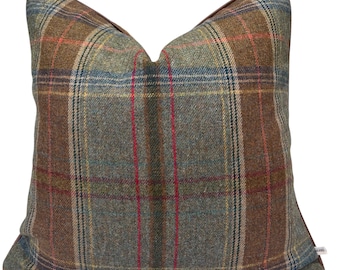 Lee Jofa Mulberry Luxury Designer Shetland Plaid Decorative Cushion Pillow Sofa Cover