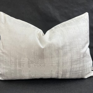 A Pair of Luxury Designer Silver Grey Textured Satin Cushion Cover Throw Pillow