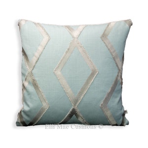 Casadeco Fabric Designer Origin Diamond Blue Grey Cushion Pillow Cover