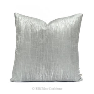 Luxury Designer Silver Contemporary Plain Weave Fabric Cushion Cover Pillow