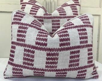 Cushions Made In Fermoie Cove Linen Luxury Designer Decorative Plum Neutral Cushion Pillow Throw Cover