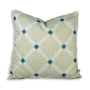Clarke e Clarke Cressida Capa de almofada de tecido azul de designer de luxo