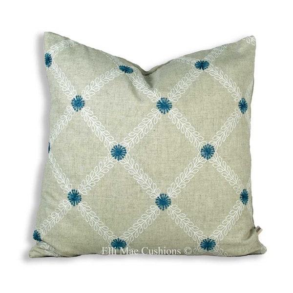 Clarke and Clarke Cressida Luxury Designer Fabric Blue Cushion Pillow Cover