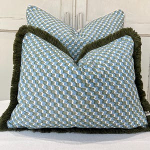 Cushions Made In Fermoie Ruffle Blue Green Cotton Decorative Sofa Throw Pillow Cover