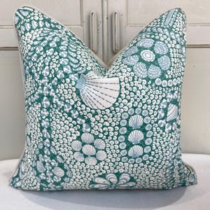 Cushions Made In Fermoie Shell Grotto Luxury Designer Decorative Teal Blue Cotton Cushion Pillow Throw Cover