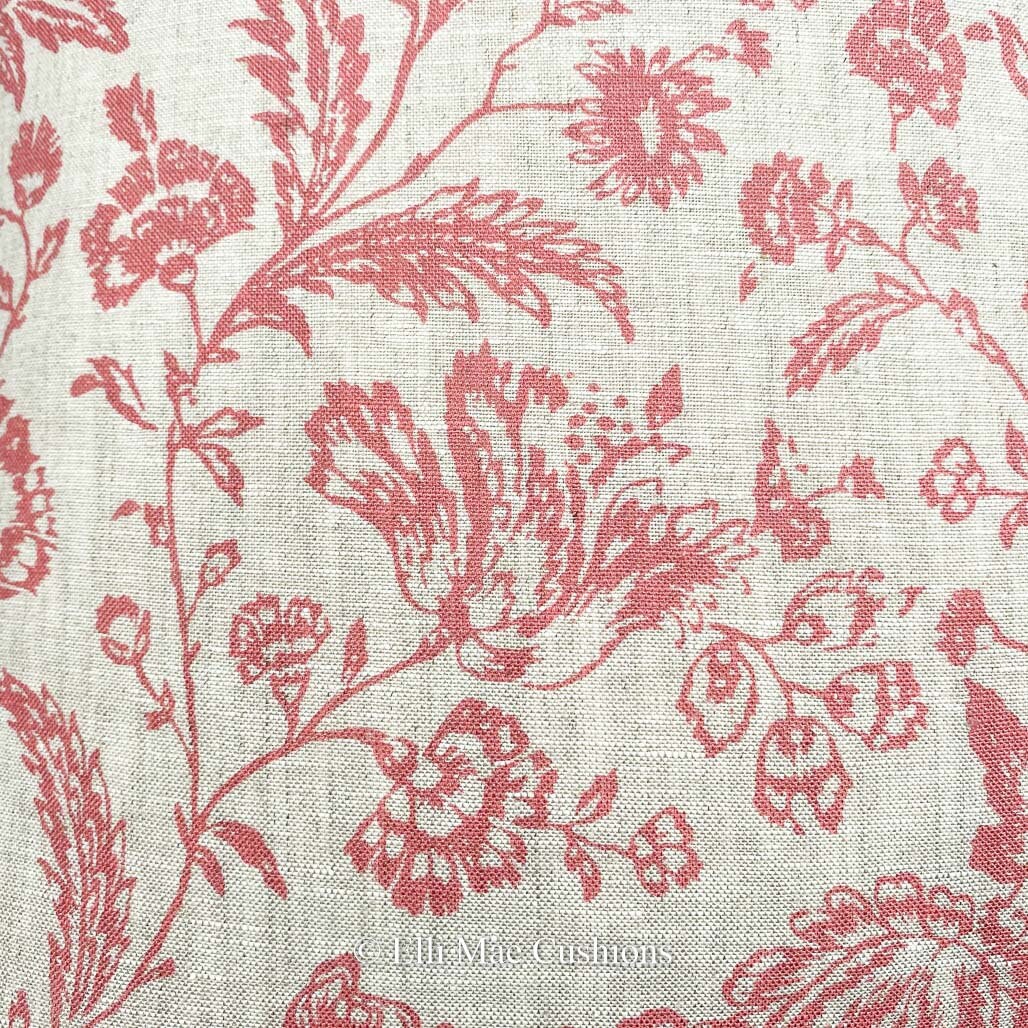 Pinterest Raspberry Toile Cabbages and Roses Provence Toile Raspberry Designer Fabric Cushion ...