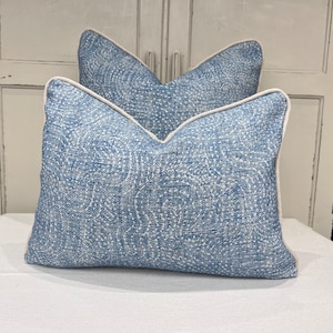 Cushions Made In Fermoie Cloud Luxury Designer Decorative Rich Blue Linen Cushion Pillow Throw Cover