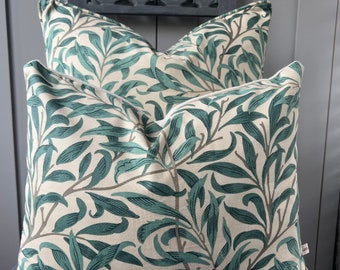 William Morris Designer Fabric Willow Bough Green Luxury Cushion Pillow Cover