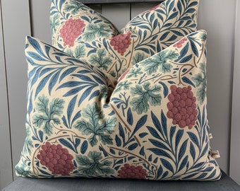 William Morris Luxury Designer Vine Blue Green Cushion Pillow Cover